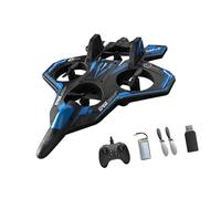Colcolo 2.4Ghz Remote Control Foam Airplane Toy, RC Plane, Quadcopter, Hovering, 360 Flip Rotation Mode, Gorgeous LED Lighting, 6CH Roll Fixed Wing Aircraft Anti Falling Easy to Fly Adults, Blue