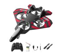 Colcolo 2.4Ghz Remote Control Foam Airplane Toy Remote Control Airplane Jet Quadcopter 360 Flip Rotation Mode Portable 2 Speeds Adjustable 360° Flip RC Plane Hobby Glider Boys Gifts, Red, 1 Battery
