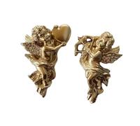 Colcolo 2 Pieces Angel Statue Wall Hanging Wall Adornment Cherub Cupid Lightweight Height 13.5 cm Angelic Figure for Wedding Decor