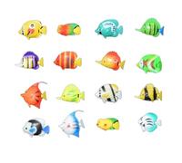 Colcolo 20 Pieces Tropical Floating Fishes Tiny Fishes Figurines Aquarium Tank Decor,Random Colors Fishes Statues Set for Fishes Tank