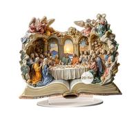 Colcolo 2D Flat Acrylic Sign The Last Supper Ornament Accessories DIY Crafting Gift Tabletop Decoration for Centerpiece Home Mantel, Style B