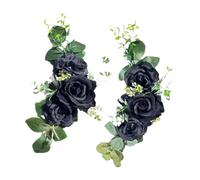 Colcolo 2Pcs Artificial Flower Swags Decoration Wedding Arch Flowers Door Floral Garlands for Celebrations Party Wall Easel Outdoor, Black