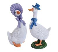 Colcolo 2Pcs Duck Garden Statues Resin Figurine Creative Decor Funny Ornament Animal Sculpture for Lawn Yard Porch Outside Balcony