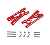 Colcolo 2x RC Car Rear Lower Swing Arm RC Car Upgrades Accessories,Aluminum Alloy,Spare Parts,for Wltoys 244016 1:24 Scale Truck, Red Silver