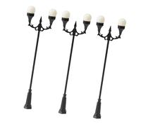 Colcolo 3 Pieces 1:100 Pole Light HO Scale Decorative Mini Street Light Model Miniature Outdoor Lighting for Handcraft Life Scene, Warm White