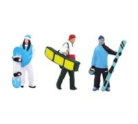 Colcolo 3 Pieces 1/64 Scale Skiing Figure Tiny People Model Resin Desk Decoration Miniature Skier Model for Trains Fariy Garden