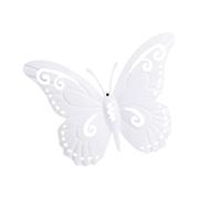 Colcolo 3D Butterfly Wall Decor Hanging Butterflies Exquisite Ornaments decoration Statue Metal for Home Kitchen Patio Fence Outdoor Indoor, White