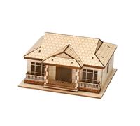 Colcolo 3D Wooden House Puzzles Desktop Craft Collection Building Architecture Scene Diorama Creative Wooden Model DIY, 1 Tier