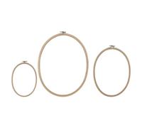 Colcolo 3Pcs Oval Embroidery Hoops Cross Stitch Frame Embroidery Frame Reusable Practical Wooden Hoop for DIY Needlecraft Quilting