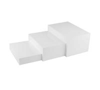 Colcolo 3Pcs Rectangle Buffet Riser Dessert Table Display Set, Acrylic Cube Dessert Stands, Display Stands Holder, Cube Polished Display Nesting Buffet Riser for Collectibles Catering Jewelry, White