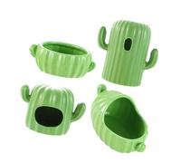 Colcolo 4 Pieces Ceramic Hamster Hideout Hamster Water Dish Cartoon Bathtub Small Animal Huts for Squirrels Chinchilla Small Animals
