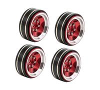 Colcolo 4x 1.3inch Beadlock Wheel Hub Width 1.5cm Accessory Metal Outer Diameter 3.7cm for -18 1: 18 RC Car Simple Assembly, Red