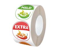 Colcolo 500Pcs Spiciness Indicator Peel-and-Stick Food Warning 25mm Chili Pepper Labels Chili Stickers for Food Truck Grocery Store