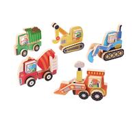Colcolo 5Pcs Construction Truck, Wooden Car Detachable Toy, Fine Motor Skills Educational Toys for 3 4 5 Year Old Children