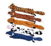 Colcolo 5Pcs Stuffed Squeaky Dog Toys Plush Animal Exercise Game Interactive Sofa Protection Chewing and Play for Medium Large Dogs