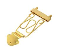 Colcolo 6 String Tailpiece Guitar Bridge Fixed Harp Bridge String Adjustable Professional Replacement Electric Guitar Pull Plate, Gold