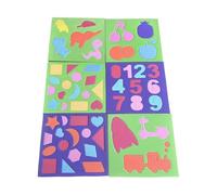 Colcolo 6x Puzzle Kids Educational Toy Brain Teasers Color Recognition Number Shape Matching Animal Shape Puzzle for Children
