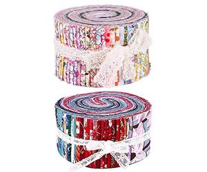 Colcolo 72Pcs 2.5"x39" Precut Cotton Jelly Roll Fabric Strips for Quilting