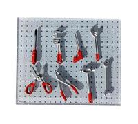 Colcolo 8 Pieces 1/64 Garage Tools Set with Pegboard for Architecture Model Mini 1/64 Scale Garage Accessories Auto Shop Repair Tools, Red