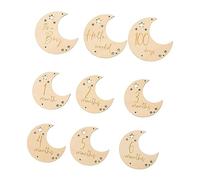 Colcolo 9 Pieces Moon Number Letter Milestone Card Wooden Milestone Photo Card Party Supply Baby Birth Announcement Sign for Newborn, Children, Baby Girls, Boys Version