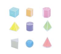 Colcolo 9Pcs 3D Shape Geometric Toys Math Teaching Aid Learning Classroom Toy Montessori Toys for Kids Teacher Supplies Math Helper