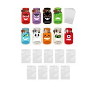 Colcolo 9x Halloween Treat Bags, Treat Bag Fillers for Kids, Halloween Jar Cards with Candy Bags, for Classroom Exchange