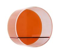 Colcolo Acrylic Display Case,Curio Display Cabinet Shelves Storage Bins Wall Mounted Showcase Display Cabinet for Stone Rock Figures, Orange