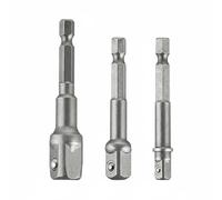 Colcolo Adapter Impact Drive Converter Socket Kit Reducer Expander Steel with Strong Locking and Low Profile Design Suitable for, Silver 3PCS Long Rod