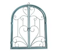 Colcolo Arched Window Wall Decor Metal Scroll Wall Decor Artwork Cretive Farmhouse Rustic for Bedroom Yard Living Room Garden, Green