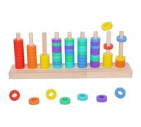 Colcolo Arithmetic Learning Frame Wooden Bead Sorting Counting Game Stacking Peg Board Shape Matching Set With Rounded Edges Improving Fine Motor Skills Color