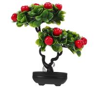 Colcolo Artificial Fruit Tree Bonsai Tabletop Ornament Fruit Plant in Pot Easy Maintenance Simulation Potted for Garden Dining Room, Rich Fruit