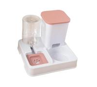 Colcolo Automatic Cat Feeder 2 in 1 Feeder and Waterer Set Smooth Surface Feeding Station Eating and Drinking Bowl for Puppy Bunny, Pink White