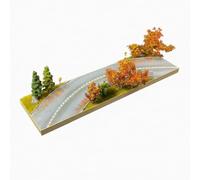 Colcolo Autumn Diorama Model Miniature Scene Display Base Road Diorama Street Layout Handmade Materials Wood Resin Suitable for collectors shelves desktop, 20x60cm, Overall