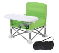 Colcolo Baby Seat Booster Toddlers Dining Seat Removable Tray with Travel Bag, Aluminum Alloy Baby Camping Chair with Tray Portable Folding Booster Feeding Chair for Children Toddlers Infants, Green