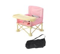 Colcolo Baby Seat Booster Toddlers Dining Seat Removable Tray with Travel Bag Portable Baby Camping Chair with Tray for Children Toddlers Infants, High Carbon Steel Bracket, Pink