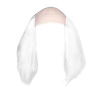 Colcolo Balding Cap Costume Party with Hair on Sides Long Balding Crazy Scientists for Halloween Anime Stage Performance, White