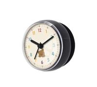 Colcolo Bathroom Clock with Suction Cup Adorable Wall Hanging or Countertop Small Round Clock for Mirror Living Room Cabinet Toilet, DPL1156B black gray