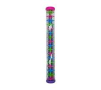 Colcolo Beaded Rainmaker, Colorful Beaded Raindrop Rain Sound Tube, Rain Stick Sensory Toy for Travel Toy Children Preschool, red and violet lid
