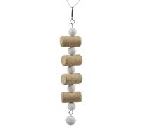 Colcolo Bird Foraging Device Cage Toy Parrot Chewing Block Stainless Steel Wire Bell Attachment For Bird Mental Suitable for Pet Interaction Home Bird Care, White