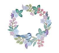 Colcolo Bird Garland Metal Hanging Wreath Home Decor Christmas for Front Door,Wedding Party,Stainless Steel Wreath,Flowers Wreath, B
