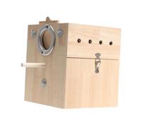 Colcolo Bird Nest House Wooden Pet Parrot Nest Cage Accessories Breathable Birds Breeding Box for Finch Small Medium Birds Cockatoo, right hanging