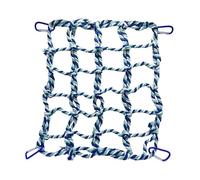 Colcolo Bird Rope Net Pets Hanging Hammock,with 4 Hooks,Bird Ladder Rope Bridge,Rat Climbing Rope Net for Mice Sugar Glider Parakeet, blue