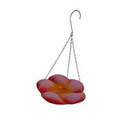 Colcolo Bird Waterer Feeder Hanging Bird Bath Stable Easy to Clean with Hook Feeding Tray for Garden Tree Outdoor Patio Hummingbirds, Red Yellow