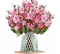 Colcolo Bouquet Greeting Card Paper Bouquet Card With Note Insert And Envelope Cardboard Construction suitable for gift giving home office decor celebration, A