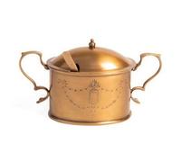 Colcolo Brass Engraved Tray Polished Decorative Serving Platter Vanity Organizer Display Plate With Handles Solid Brass Form Lustrous Engraved Surface