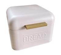 Colcolo Bread Food Storage Box, Vintage Metal Bread Bin with Lid, Power Coated Iron with Painted Text, Kitchen Storage Retro Multipurpose Organization Bread Bin for Kitchen, Light Pink