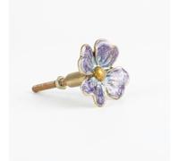 Colcolo Cabinet Door Handle Flower Drawer Pull Knob Cupboard Handle Dresser Handle with Zinc Alloy Material Suitable for, Array, Purple Handle Bolt Fixed, Flower Handle Type A