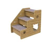 Colcolo Cat Climbing Ladder Pet Stairs Steps Ramp With Board And Non Slip Carpet Stable Three supports 50kg suitable for couches beds small breeds seniors home, Single Fence