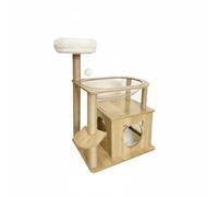 Colcolo Cat Climbing Structure Cat Furniture With Built Hideaway And Activity Posts For Jumping And Rest Suitable for indoor cats family homes pet zones, Wood, Oval Space Capsule K7