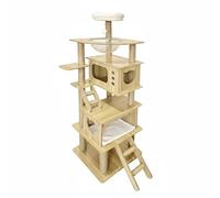Colcolo Cat Climbing Structure Cat Furniture With Built Hideaway And Activity Posts For Jumping And Rest Suitable for indoor cats family homes pet zones, Wood, Multi-layer Climbing Ladder K10